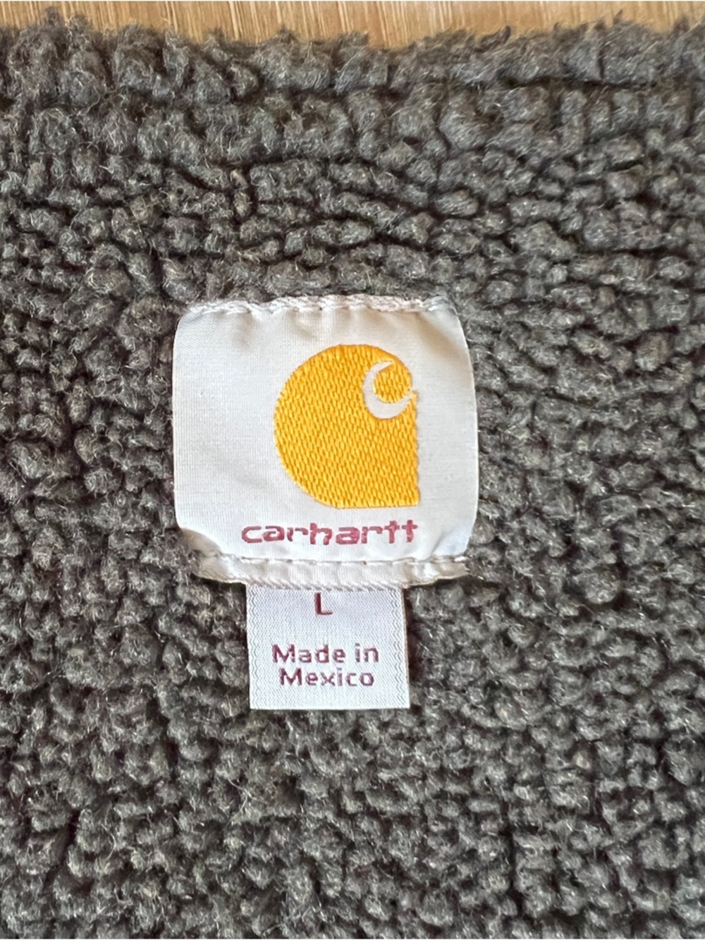 Carhartt Sherpa Lined Duck Vest Gray Workwear Zip Men’s Large - Picture 3 of 8
